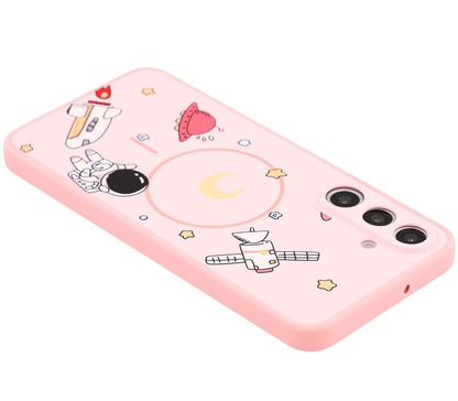 MagSafe Case for Samsung Galaxy A16 5G A166 / A16 4G A165, OEM, Cartoon Astronaut, Pink