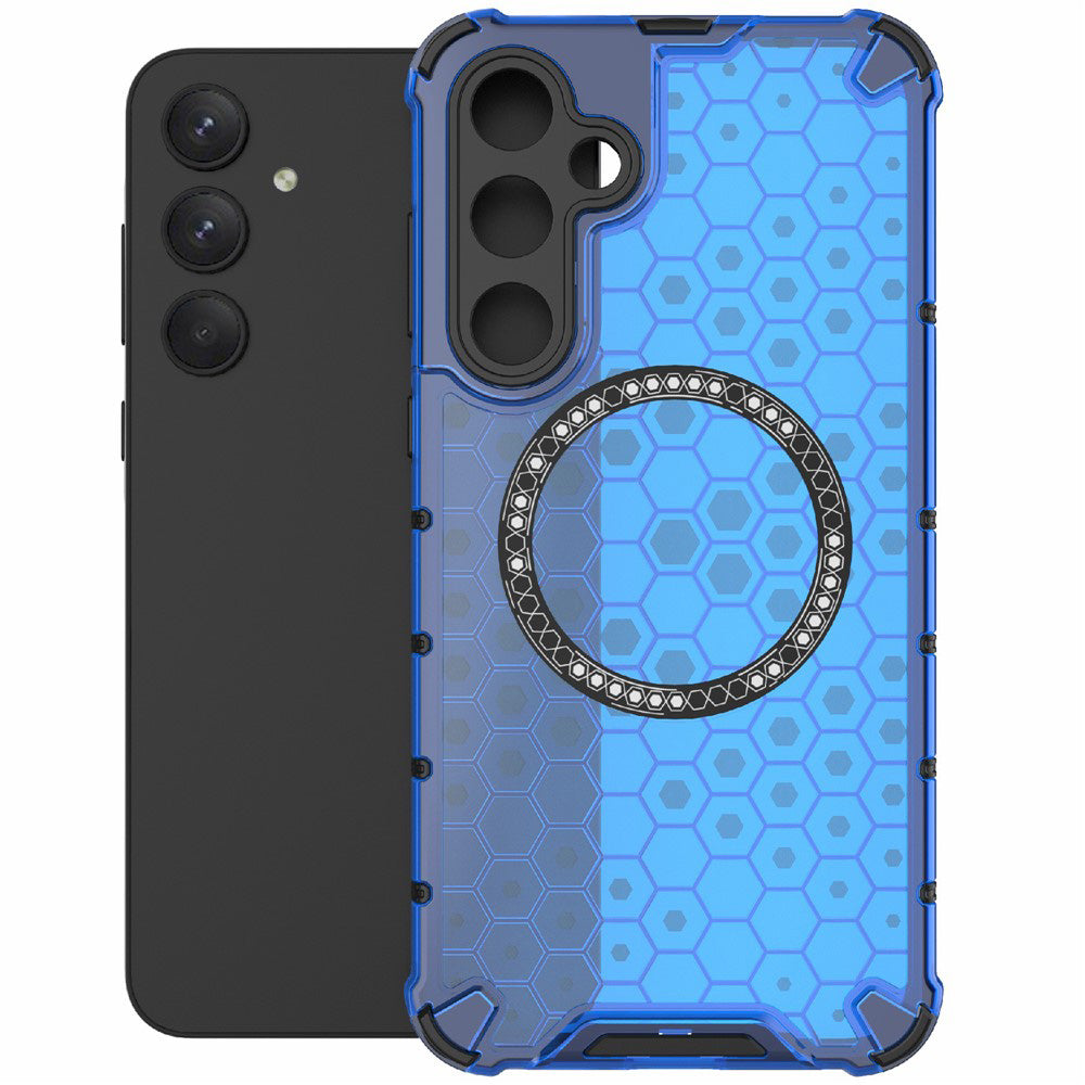 MagSafe Case for Samsung Galaxy A26 A266, Techsuit, HoneyComb Shield, Blue