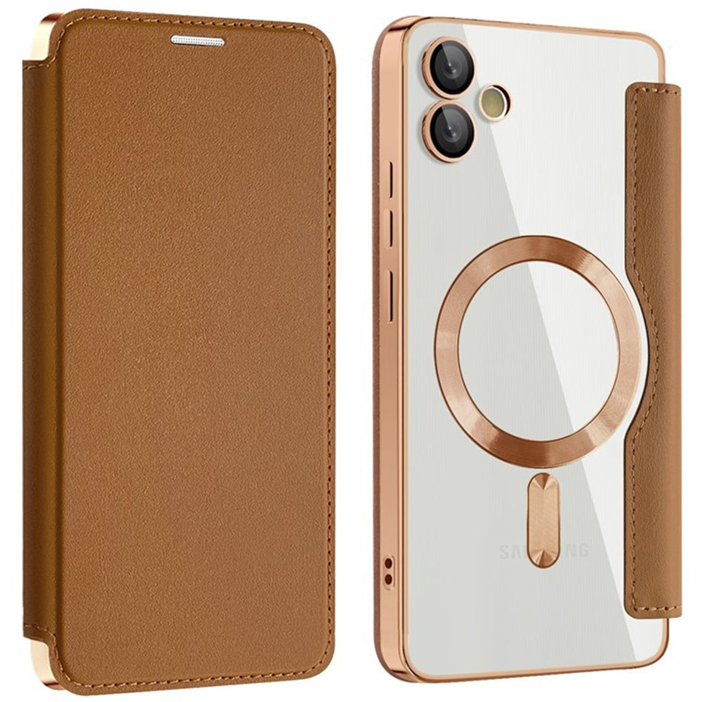 MagSafe Case for Samsung Galaxy A05 A055, Techsuit, SmartMag Book, Brown