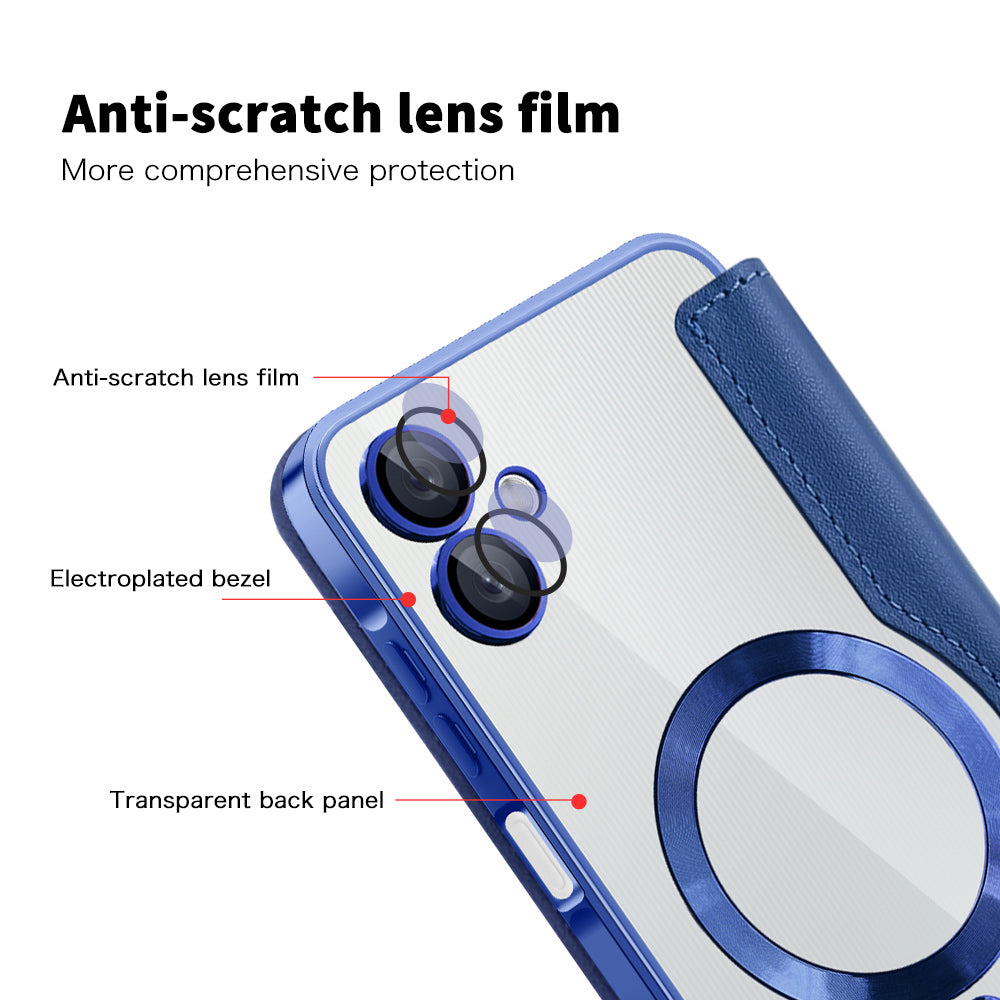 MagSafe Case for Samsung Galaxy A06 A065, Techsuit, SmartMag Book, Blue