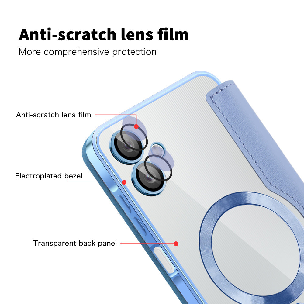 MagSafe Case for Samsung Galaxy A06 A065, Techsuit, SmartMag Book, Blue