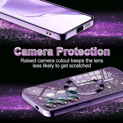 MagSafe Case for Samsung Galaxy A15 5G A156 / A15 A155, Techsuit, Luxury Glitter, Blue