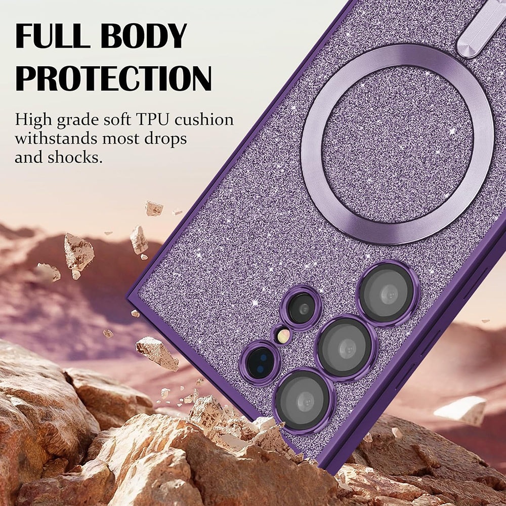 MagSafe Case for Samsung Galaxy A15 5G A156 / A15 A155, Techsuit, Luxury Glitter, Blue