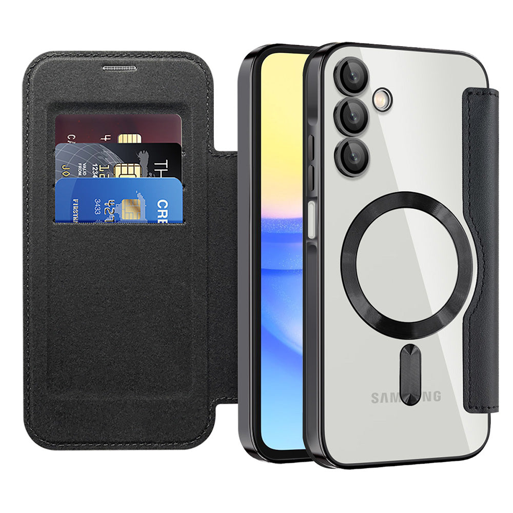 MagSafe Case for Samsung Galaxy A15 5G A156 / A15 A155, Techsuit, SmartMag Book, Black