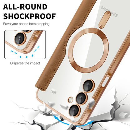 MagSafe Case for Samsung Galaxy A16 5G A166 / A16 4G A165, Techsuit, SmartMag Book, Brown