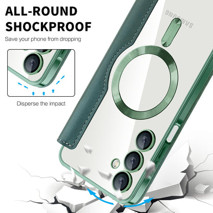MagSafe Case for Samsung Galaxy A16 5G A166 / A16 4G A165, Techsuit, SmartMag Book, Green
