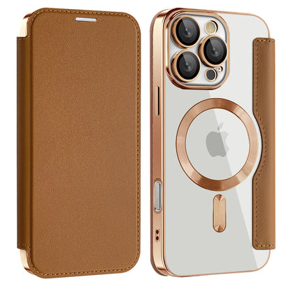 MagSafe Case for Samsung Galaxy A17 5G, Techsuit, SmartMag Book, Brown