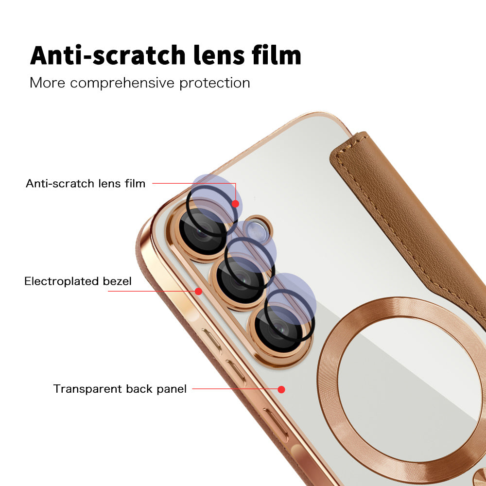 MagSafe Case for Samsung Galaxy A26 A266, Techsuit, SmartMag Book, Brown