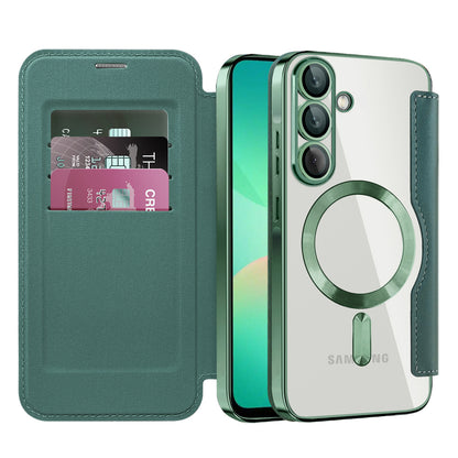 MagSafe Case for Samsung Galaxy A26 A266, Techsuit, SmartMag Book, Green