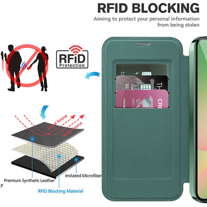 MagSafe Case for Samsung Galaxy A26 A266, Techsuit, SmartMag Book, Green
