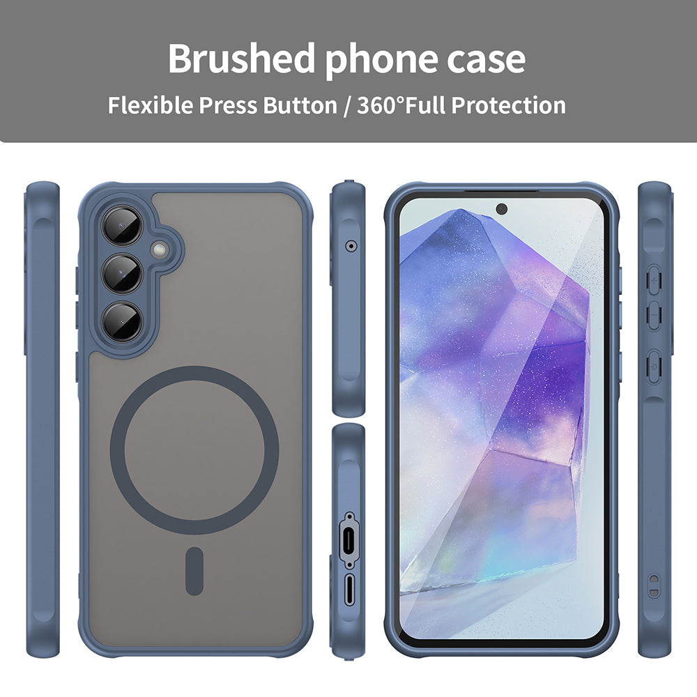 MagSafe Case for Samsung Galaxy A35 5G A356, Techsuit, HaloFrost II, Navy Blue