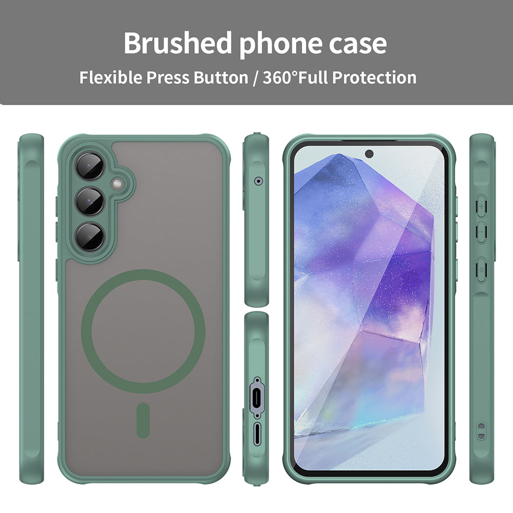 MagSafe Case for Samsung Galaxy A35 5G A356, Techsuit, HaloFrost II, Green