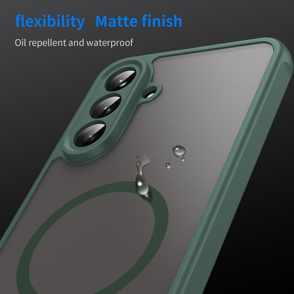 MagSafe Case for Samsung Galaxy A36 A366, Techsuit, HaloFrost II, Green