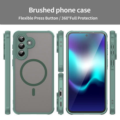 MagSafe Case for Samsung Galaxy A37 5G, Techsuit, HaloFrost II, Green
