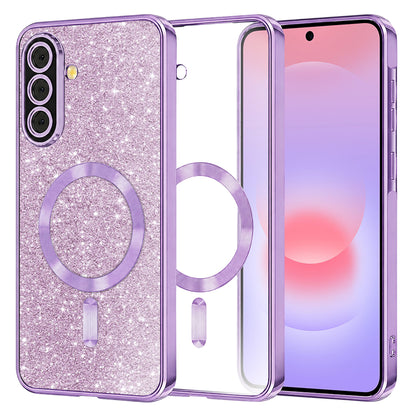 MagSafe Case for Samsung Galaxy A37 5G, Techsuit, Luxury Glitter, Light Purple