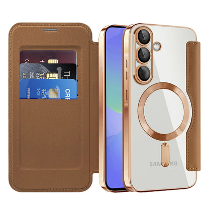 MagSafe Case for Samsung Galaxy A37 5G, Techsuit, SmartMag Book, Brown