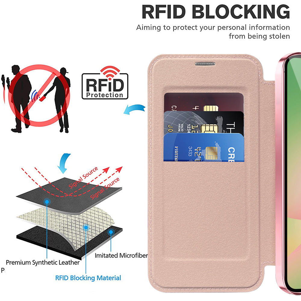 MagSafe Case for Samsung Galaxy A37 5G, Techsuit, SmartMag Book, Pink