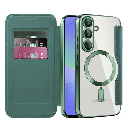 MagSafe Case for Samsung Galaxy A37 5G, Techsuit, SmartMag Book, Green