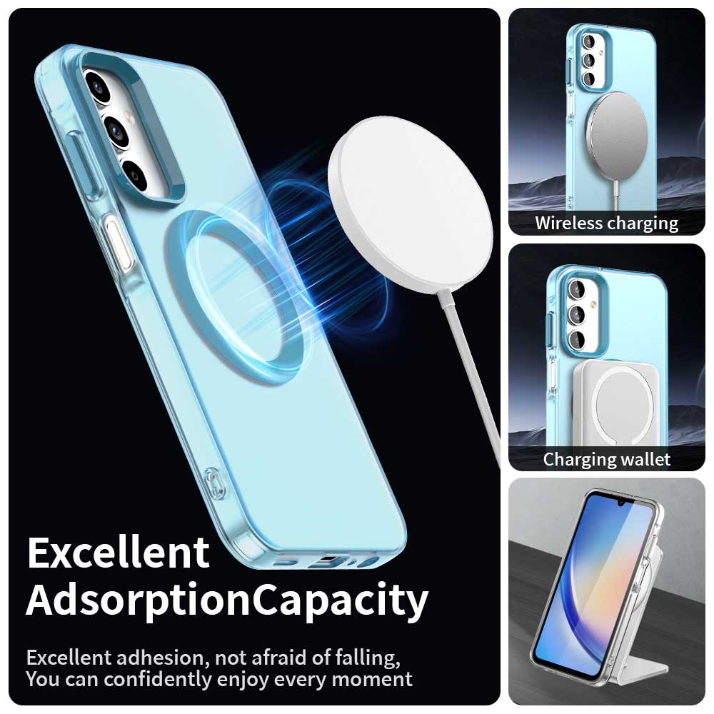 MagSafe Case for Samsung Galaxy A55 5G A556, Techsuit, CandyCase, Blue
