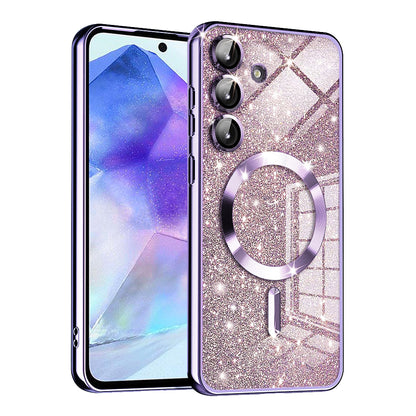 MagSafe Case for Samsung Galaxy A55 5G A556, Techsuit, Luxury Glitter, Light Purple