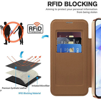 MagSafe Case for Samsung Galaxy A55 5G A556, Techsuit, SmartMag Book, Brown