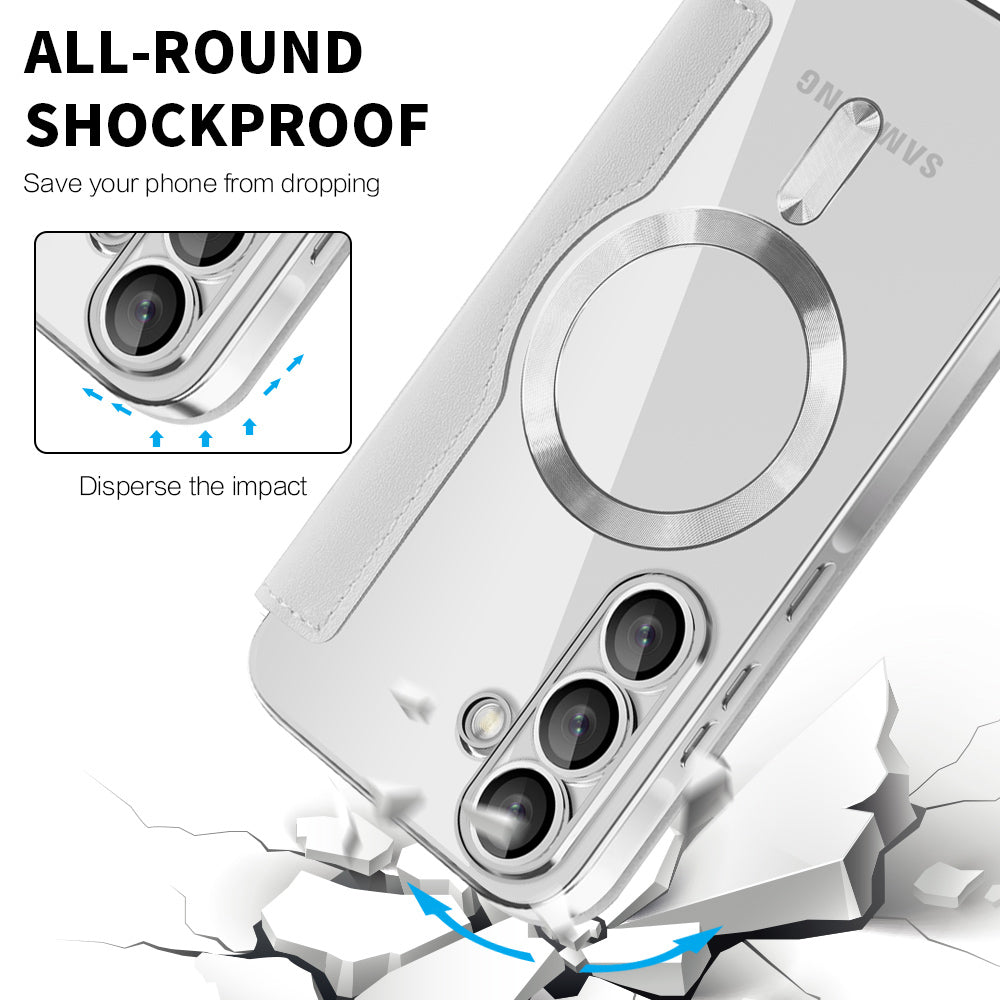 MagSafe Case for Samsung Galaxy A56 A566, Techsuit, SmartMag Book, Gray
