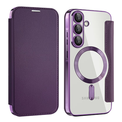 MagSafe Case for Samsung Galaxy A56 A566, Techsuit, SmartMag Book, Purple