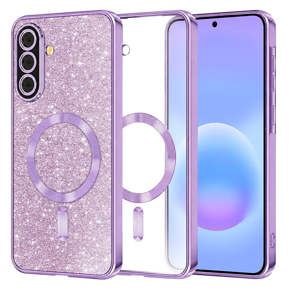 MagSafe Case for Samsung Galaxy A57 5G, Techsuit, Luxury Glitter, Light Purple