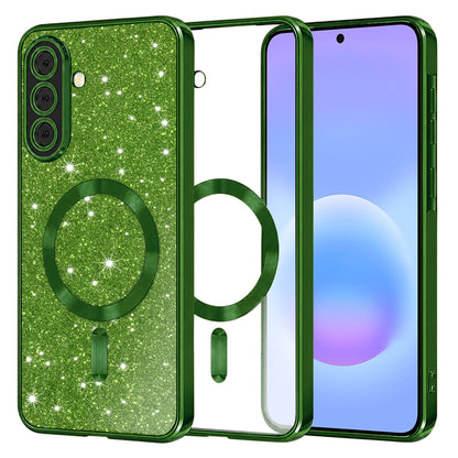 MagSafe Case for Samsung Galaxy A57 5G, Techsuit, Luxury Glitter, Dark Green