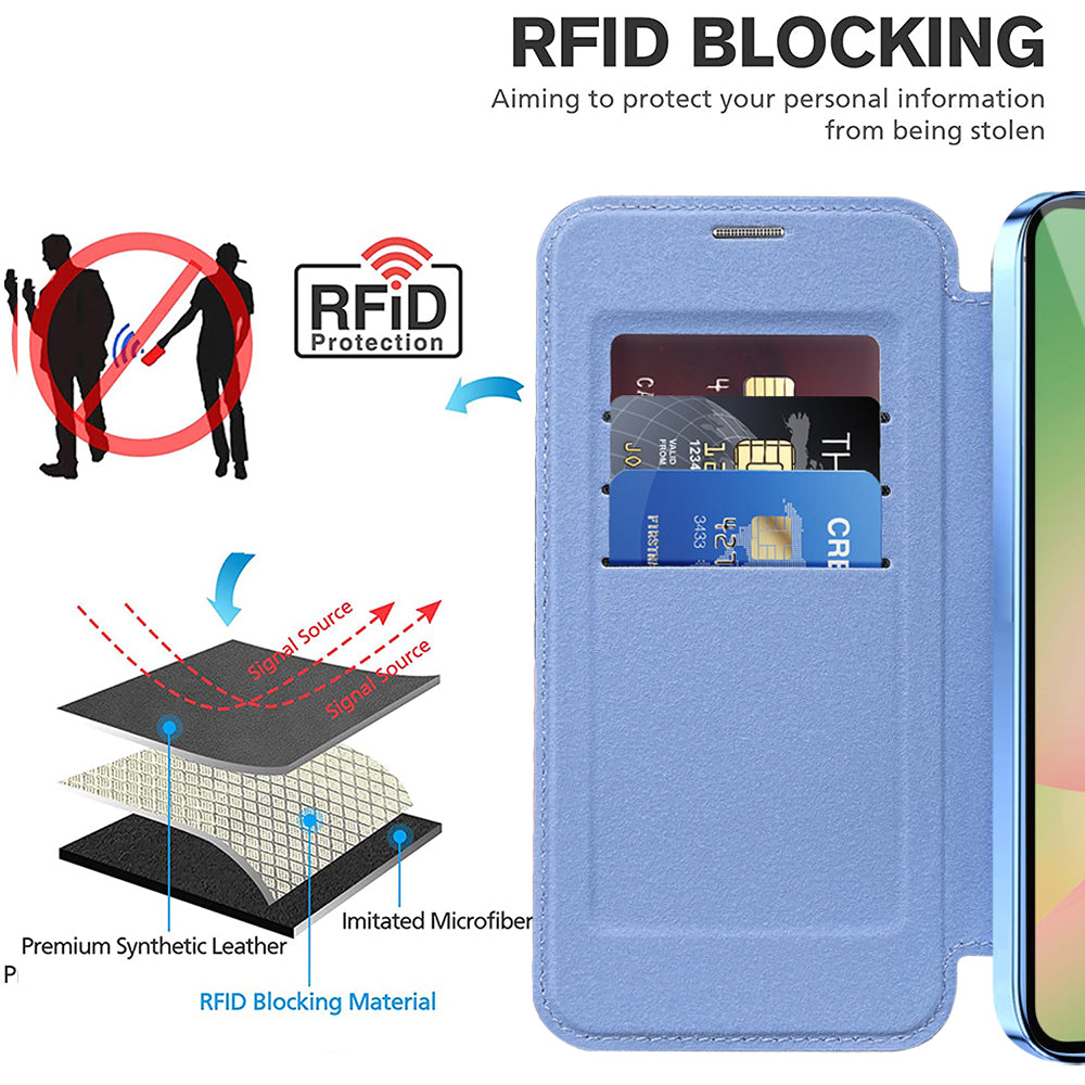 MagSafe Case for Samsung Galaxy A57 5G, Techsuit, SmartMag Book, Blue