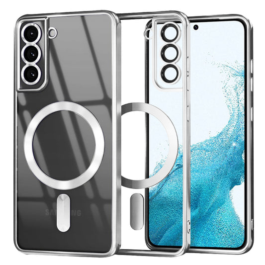 MagSafe Case for Samsung Galaxy S22 5G S901, Techsuit, Luxury Crystal, Silver