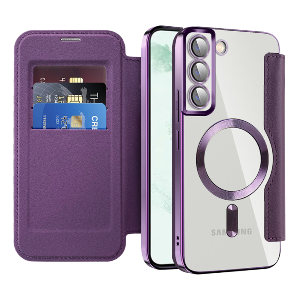 MagSafe Case for Samsung Galaxy S22+ 5G S906, Techsuit, SmartMag Book, Purple
