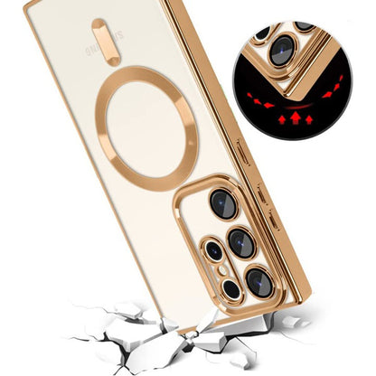 MagSafe Case for Samsung Galaxy S22 Ultra 5G S908, Techsuit, Luxury Crystal, Gold