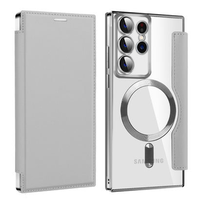 MagSafe Case for Samsung Galaxy S22 Ultra 5G S908, Techsuit, SmartMag Book, Gray