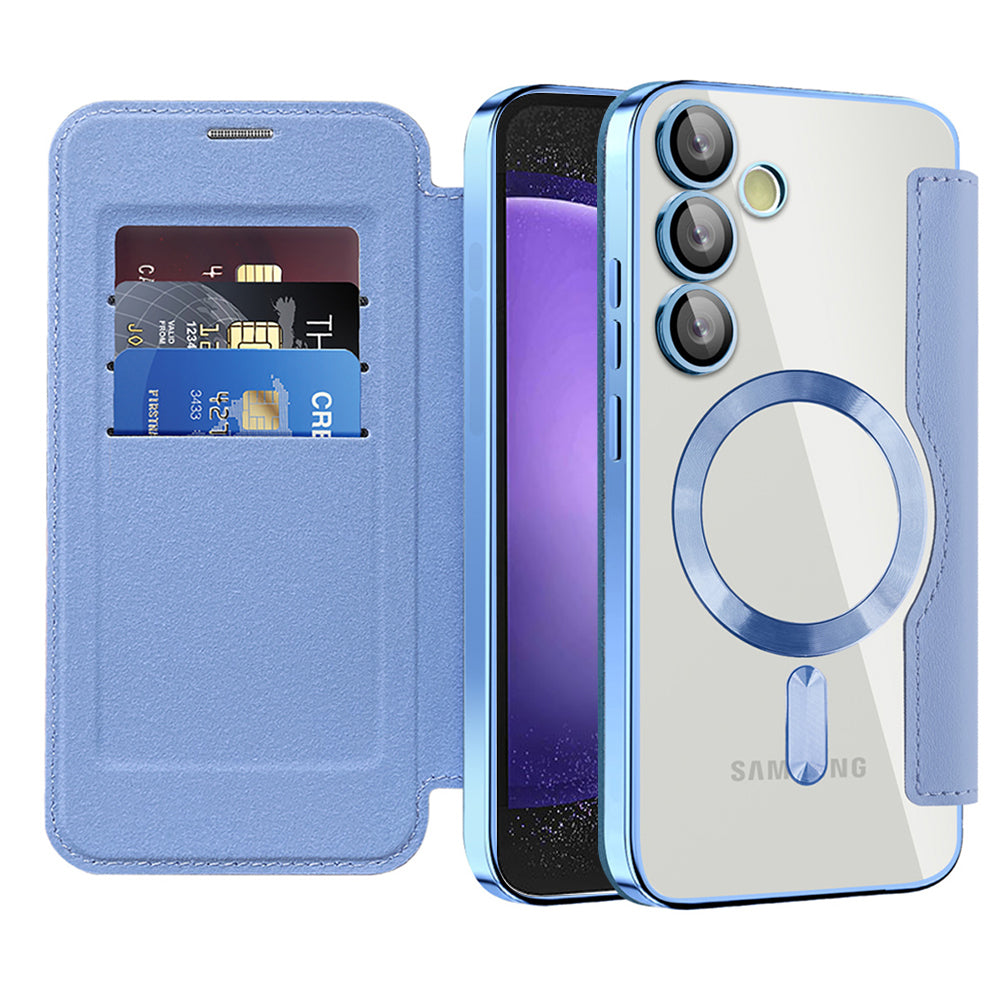 MagSafe Case for Samsung Galaxy S23 FE S711, Techsuit, SmartMag Book, Blue