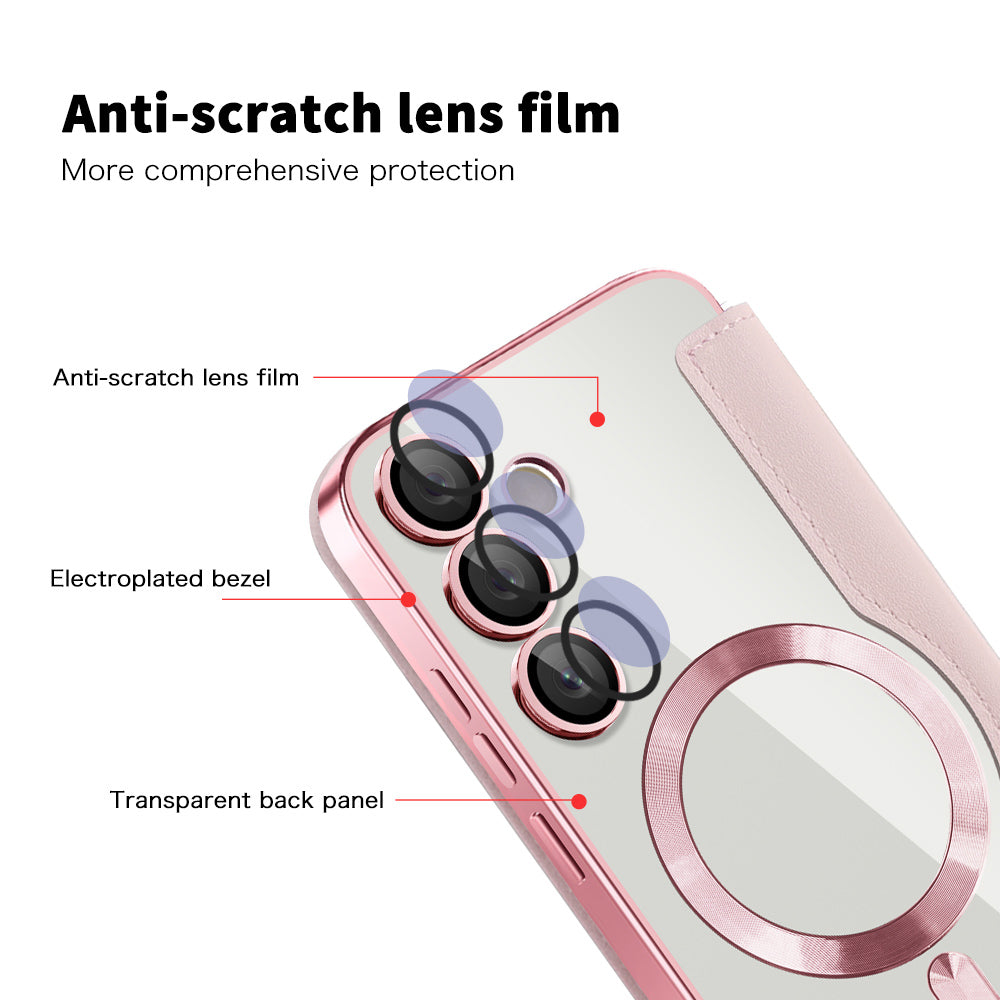 MagSafe Case for Samsung Galaxy S23 FE S711, Techsuit, SmartMag Book, Pink