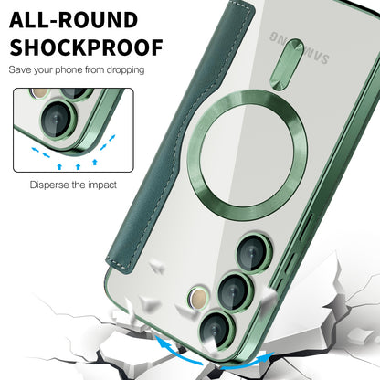 MagSafe Case for Samsung Galaxy S23 FE S711, Techsuit, SmartMag Book, Green