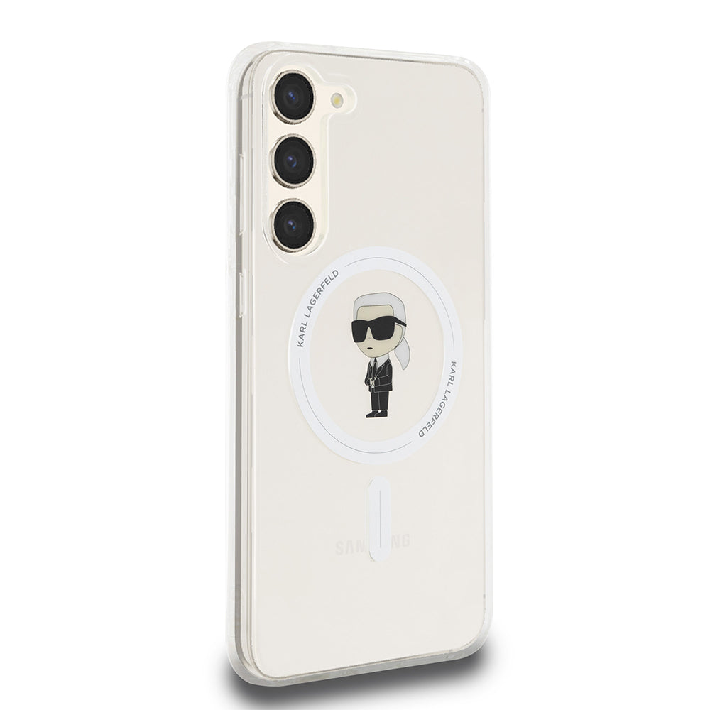 MagSafe Case for Samsung Galaxy S23+ S916, Karl Lagerfeld, IML Ikonik Karl, Transparent