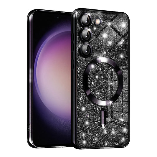 MagSafe Case for Samsung Galaxy S23+ S916, Techsuit, Luxury Glitter, Black