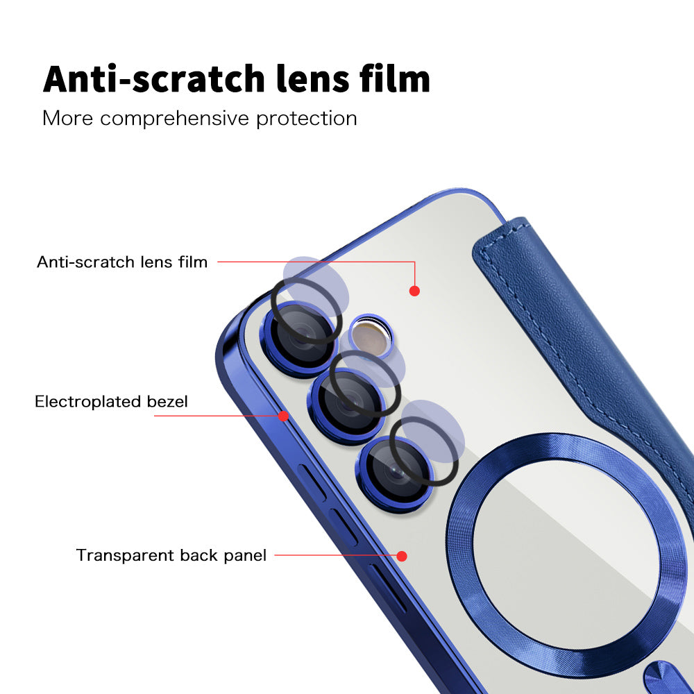 MagSafe Case for Samsung Galaxy S23 S911, Techsuit, SmartMag Book, Blue