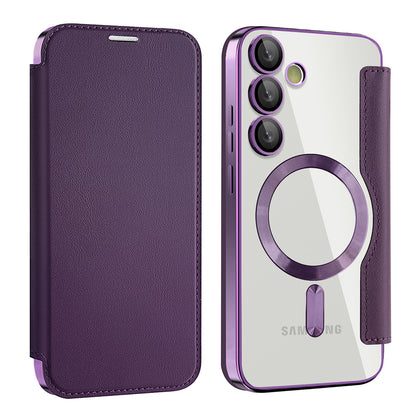 MagSafe Case for Samsung Galaxy S23 S911, Techsuit, SmartMag Book, Purple