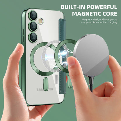 MagSafe Case for Samsung Galaxy S23 S911, Techsuit, SmartMag Book, Green