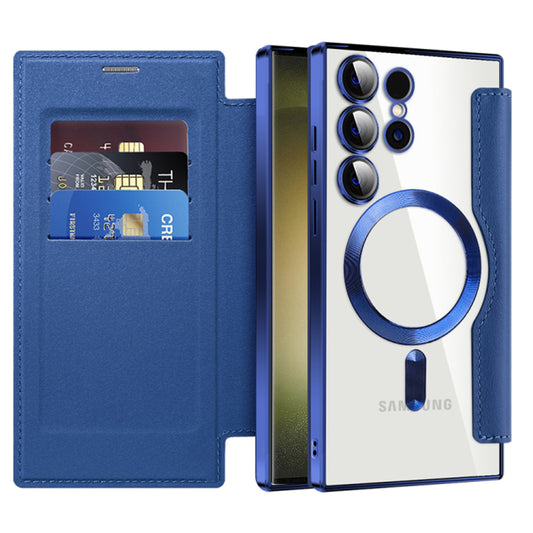 MagSafe Case for Samsung Galaxy S23 Ultra S918, Techsuit, SmartMag Book, Blue