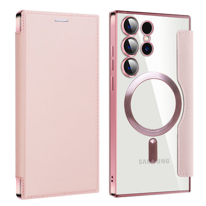 MagSafe Case for Samsung Galaxy S23 Ultra S918, Techsuit, SmartMag Book, Pink