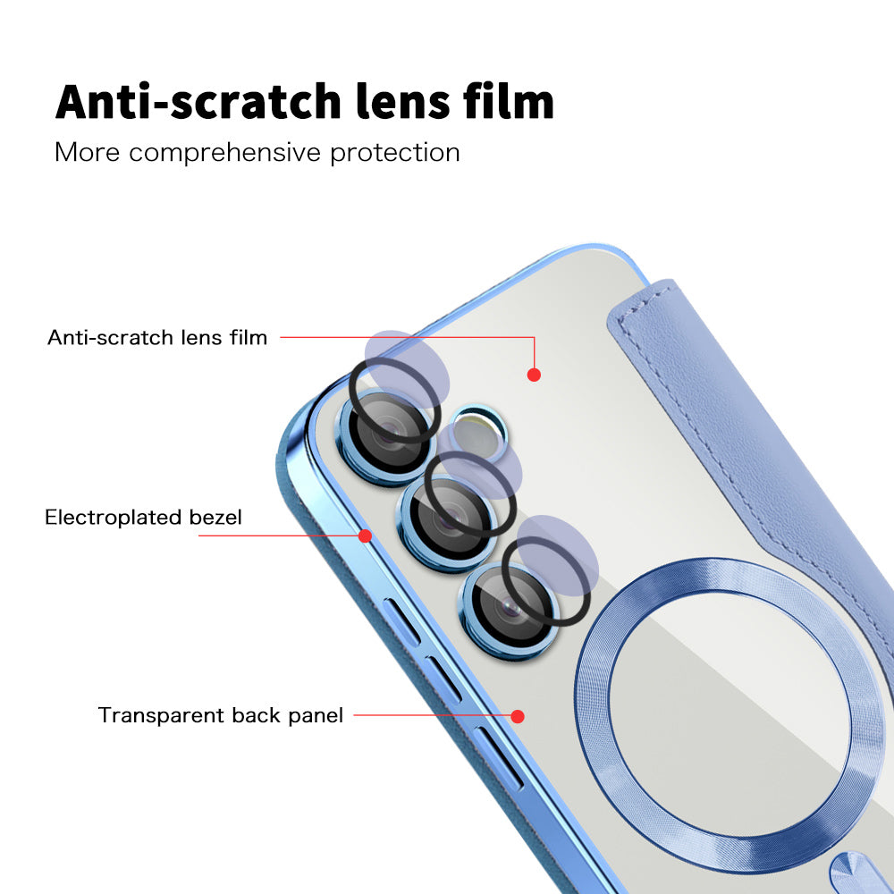 MagSafe Case for Samsung Galaxy S24 FE S721, Techsuit, SmartMag Book, Blue