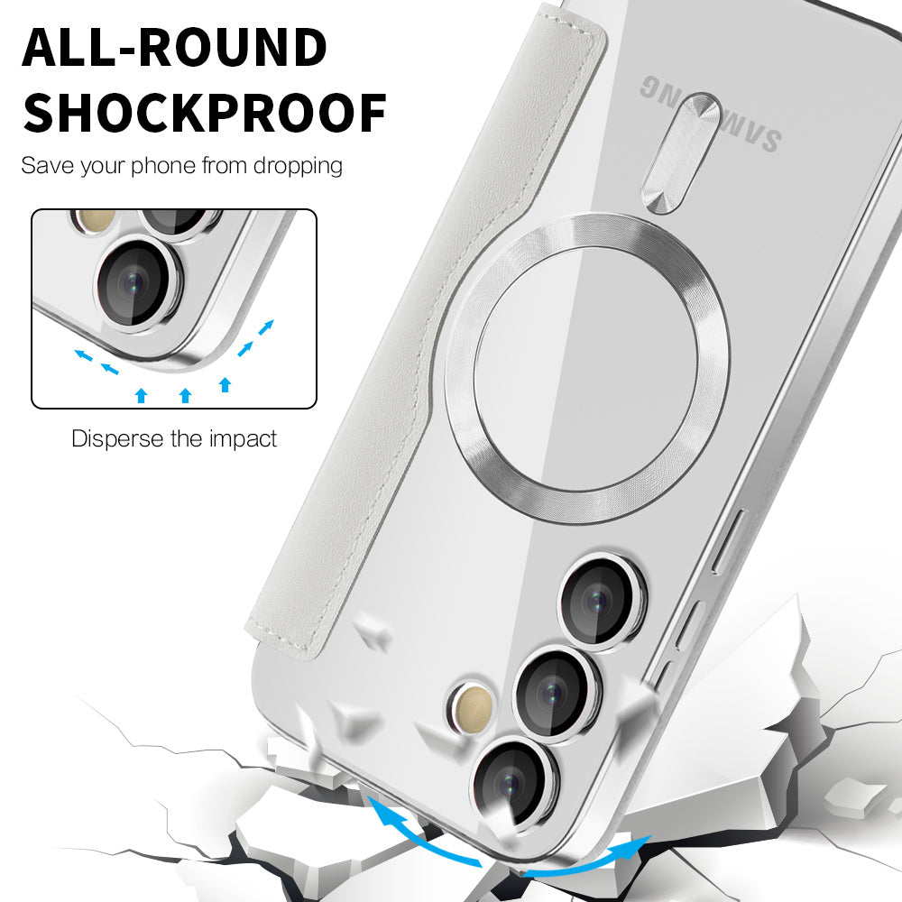 MagSafe Case for Samsung Galaxy S24 FE S721, Techsuit, SmartMag Book, Gray