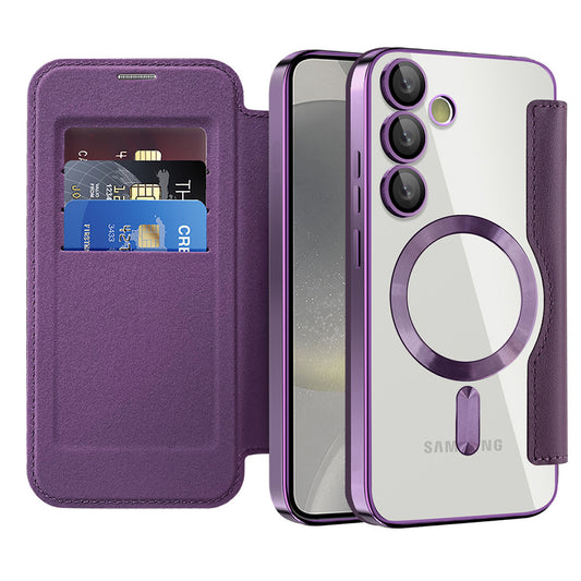 MagSafe Case for Samsung Galaxy S24+ S926, Techsuit, SmartMag Book, Purple