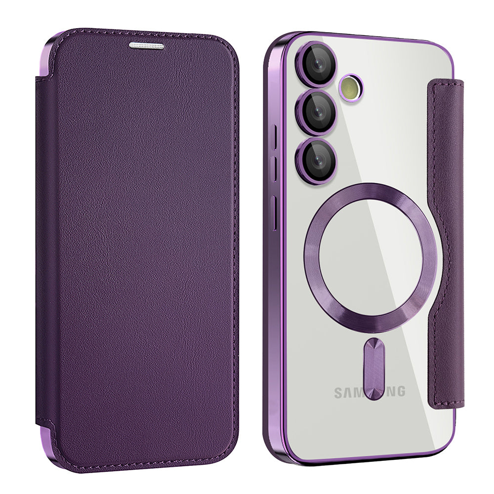 MagSafe Case for Samsung Galaxy S24+ S926, Techsuit, SmartMag Book, Purple