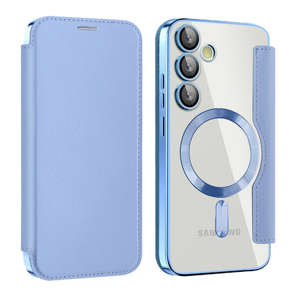 MagSafe Case for Samsung Galaxy S24 S921, Techsuit, SmartMag Book, Blue