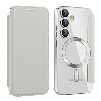 MagSafe Case for Samsung Galaxy S24 S921, Techsuit, SmartMag Book, Gray